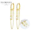 925 Sterling Silver Needle Eight-pointed star/star White Zircon Chain Earrings For Women Tassel Earrings Fashion Party Jewelry