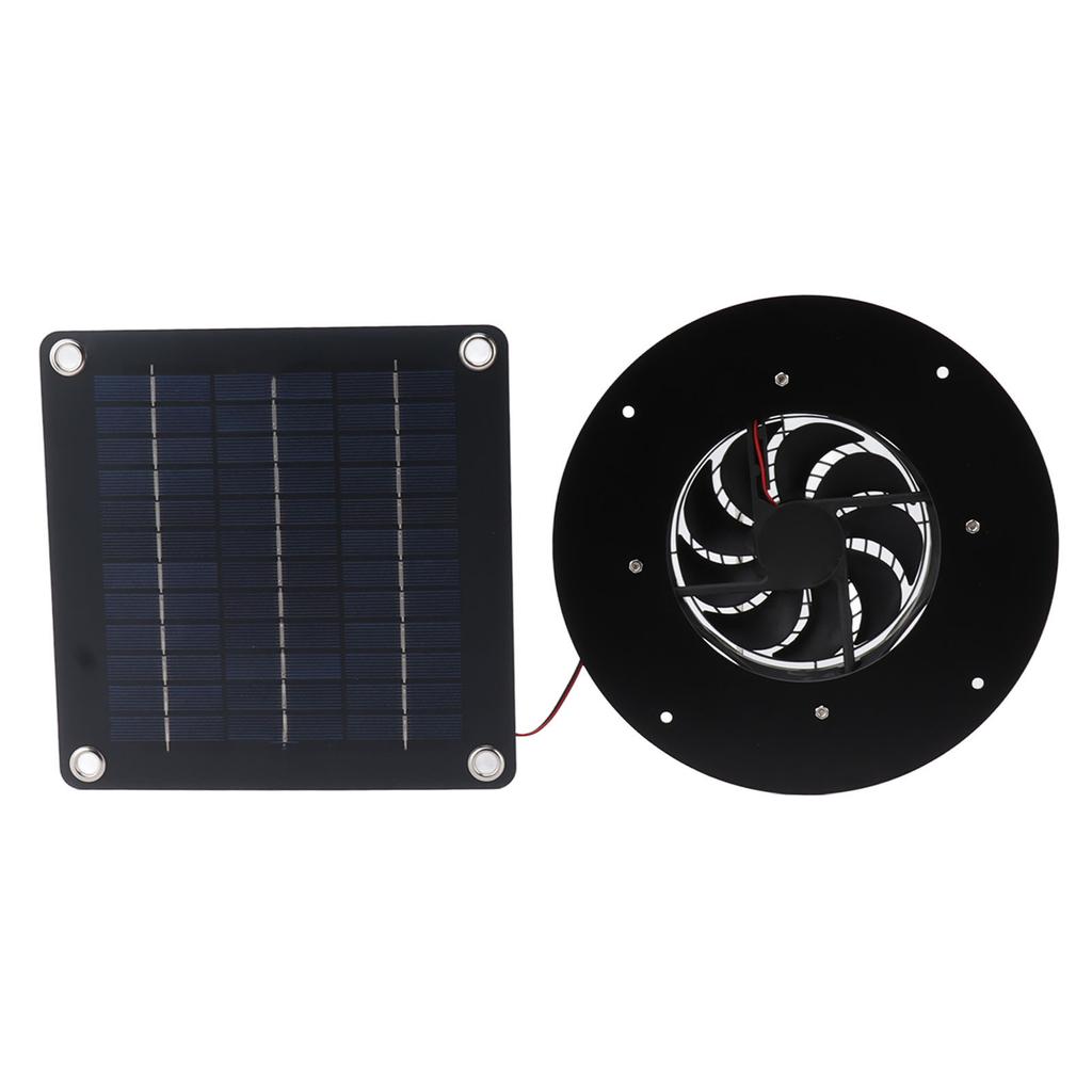 Solar Powered Exhaust Fan Kit 22cm Portable Solar Panel Exhaust Fan 20W for RV Chicken Coops