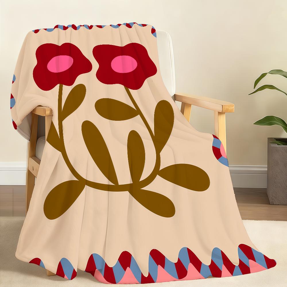 

Flower Stylish Frame Blanket Soft Throw Blanket for Home Bedroom Bed Sofa Picnic Travel Office Rest Cover Blanket Gift 75x90cm