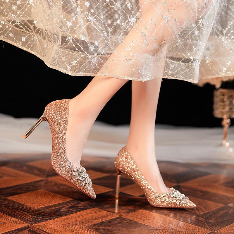 8777-3 Strass-Stilettos: High Heels für Damen im französischen Abend- und Hochzeitsstil