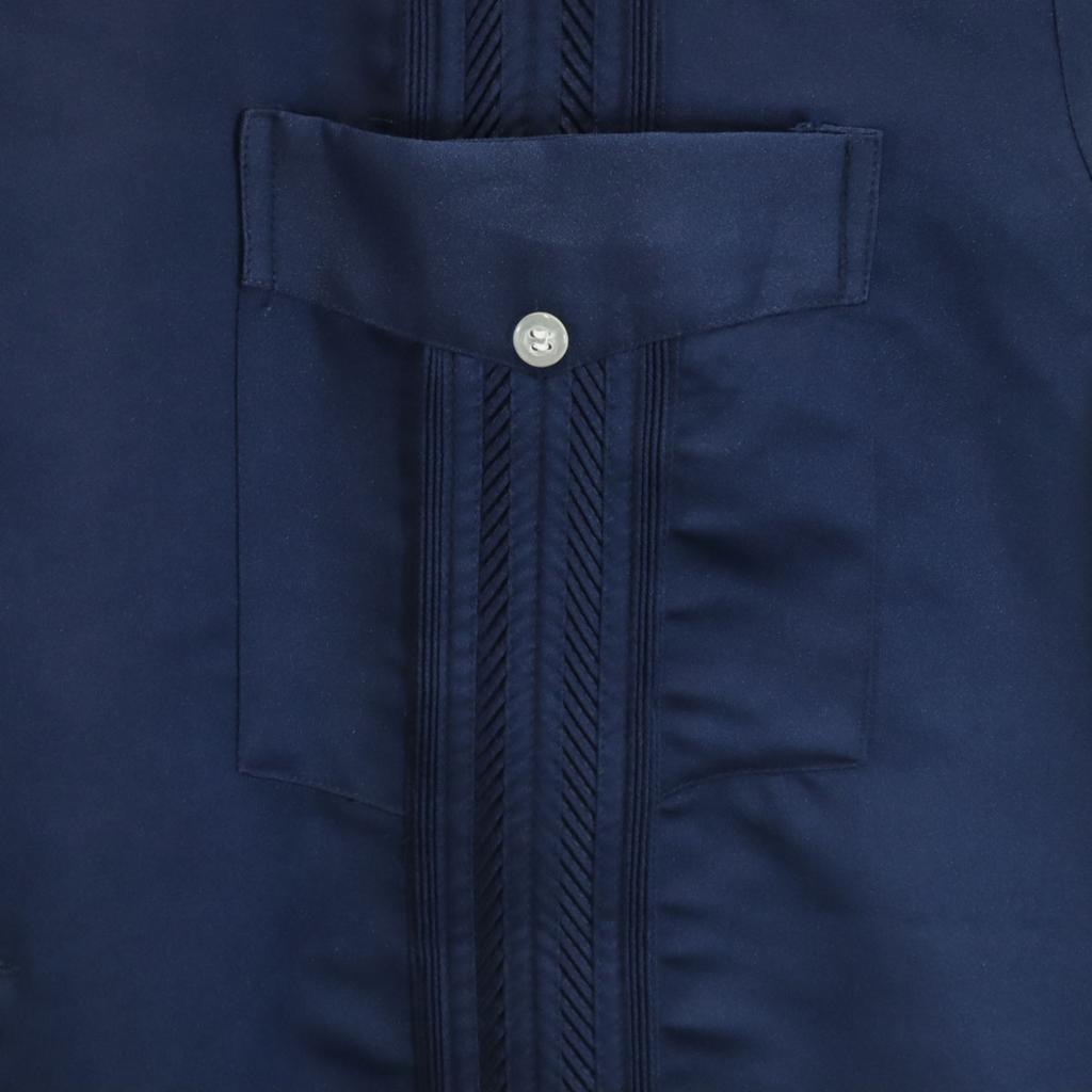 IZAMAL 80s Vintage Short Sleeve Cuban Shirt 44 Navy Men's Used