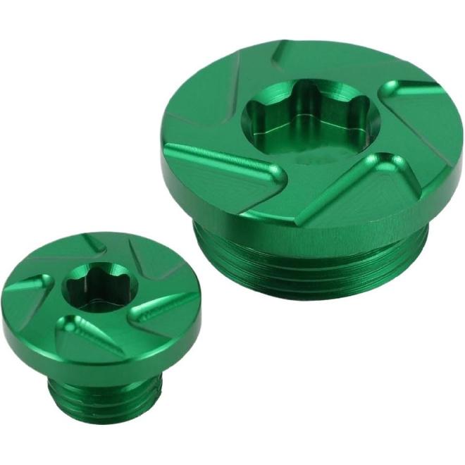 Motorbike CNC Green Engine Timing Plugs Screw Bolts Compatible with KX250F KXF250 2004-2010 RMZ250 RMZ 250 2004 2005 2006