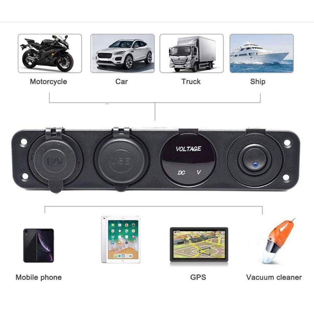 4 In 1 Car Charging Inline Four Hole Car Charging Pressure Mother Seat Switch