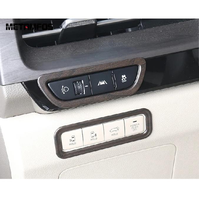For Kia Carnival KA4     2024 Carbon Fiber Head Light Lamp Adjustment Switch Cover Trim Interior Accessories