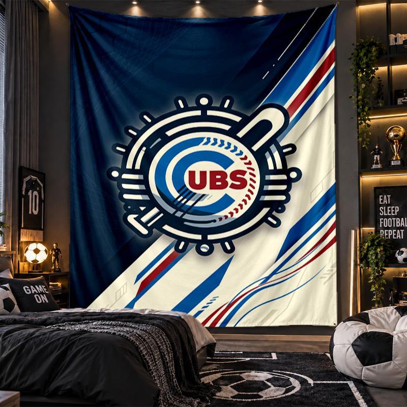 Wall Hanging Tapestry Chicago Cubs Print Cloth for Living Room Bedroom Home Decor