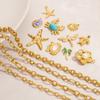 Gold Ocean Animal Turtle Shell Conch Starfish Diy Charms For Jewelry Making Bulk Stainless Steel Charm Pendant Necklace Making