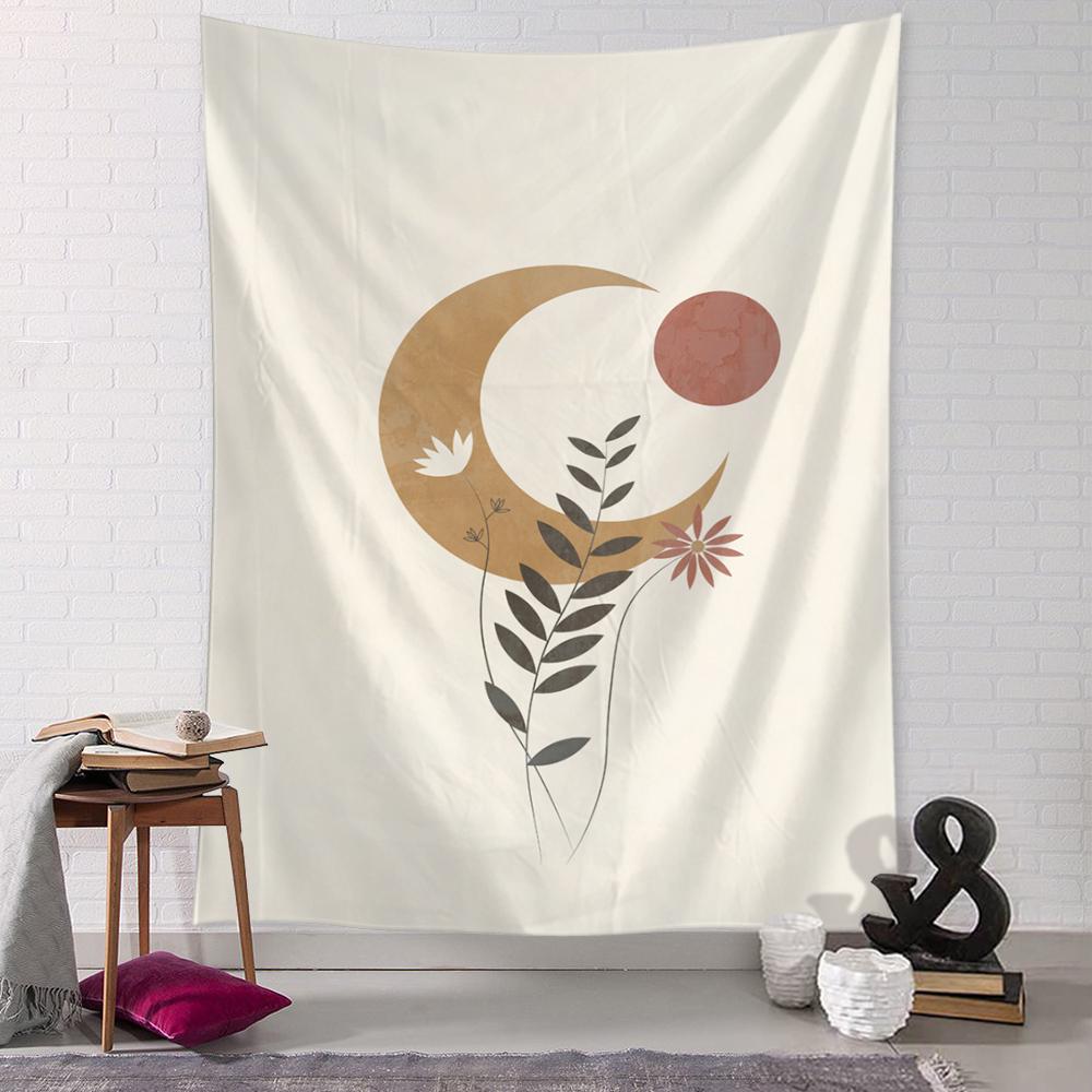 Sunrise Illustration Tapestry Wall Hanging Psychedelic Witchcraft Nature Landscape Aesthetics Room Home Art Decor