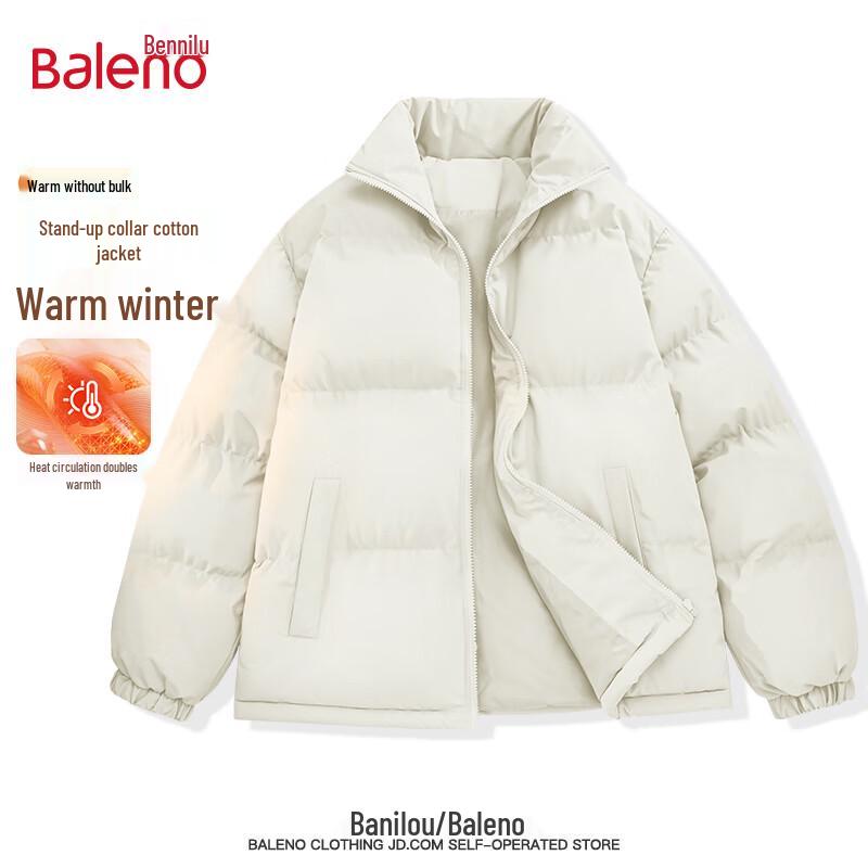 

Baleno Зима 2025 Мужская и парная однотонная куртка с подкладкой и воротником-стойкой 2XL