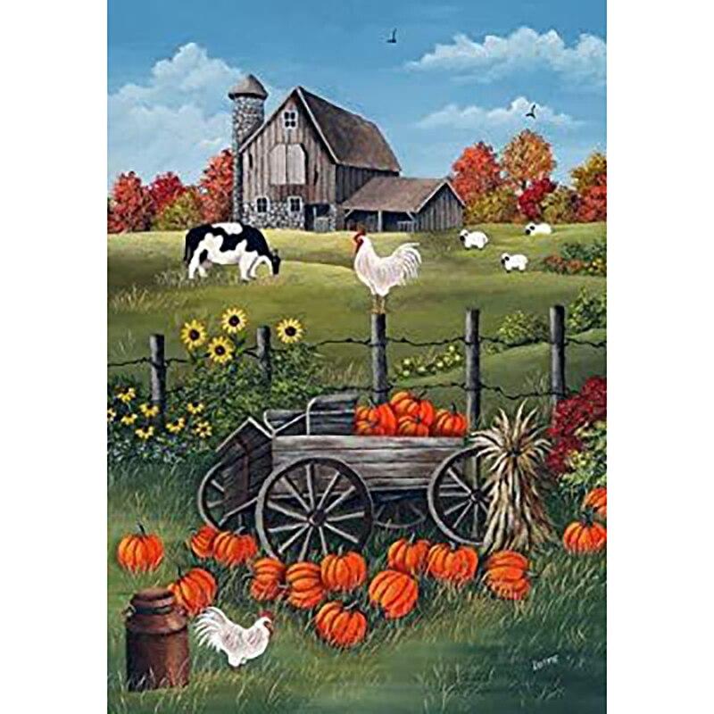 5D DIY Diamond Painting Scenic Lodge Diamond Embroidery Tree Scenery Cross Stitch Full Round Drill Crafts Home Decor Gift