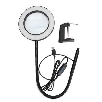 5X Zvětšovací LED Světlo USB Nastavitelné Světlo pro Kosmetický Salon Nehtové Umění Tetování Černé