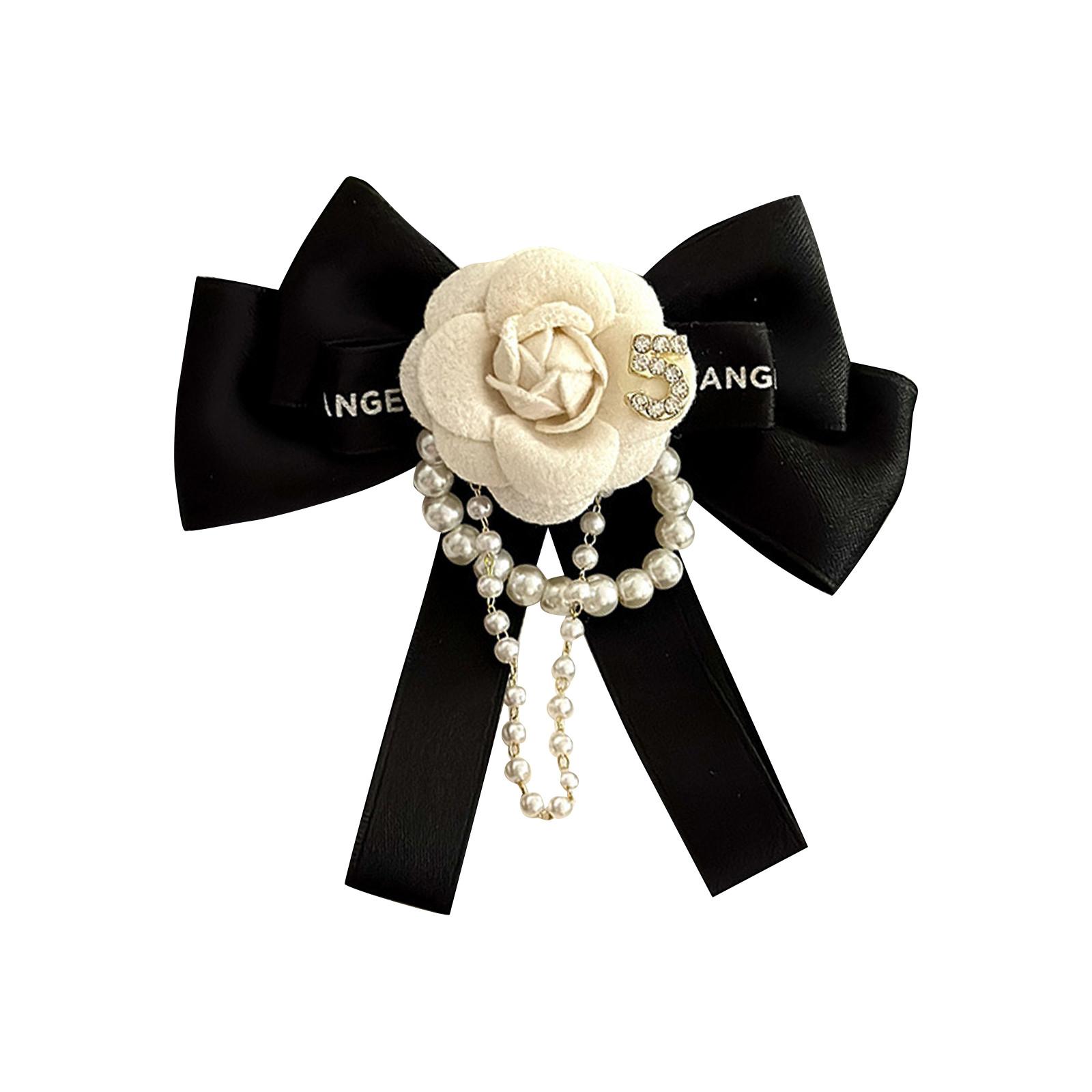 

Advanced Satin Fabric Bow Brooch, Gentle Retro Rose , High-end Temperament Accessory One Size чёрный