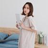 Summer Pure Cotton Minimalist Double Gauze Pajama Set: Short Sleeve Top & Long Pants, Seamless Design for Couples