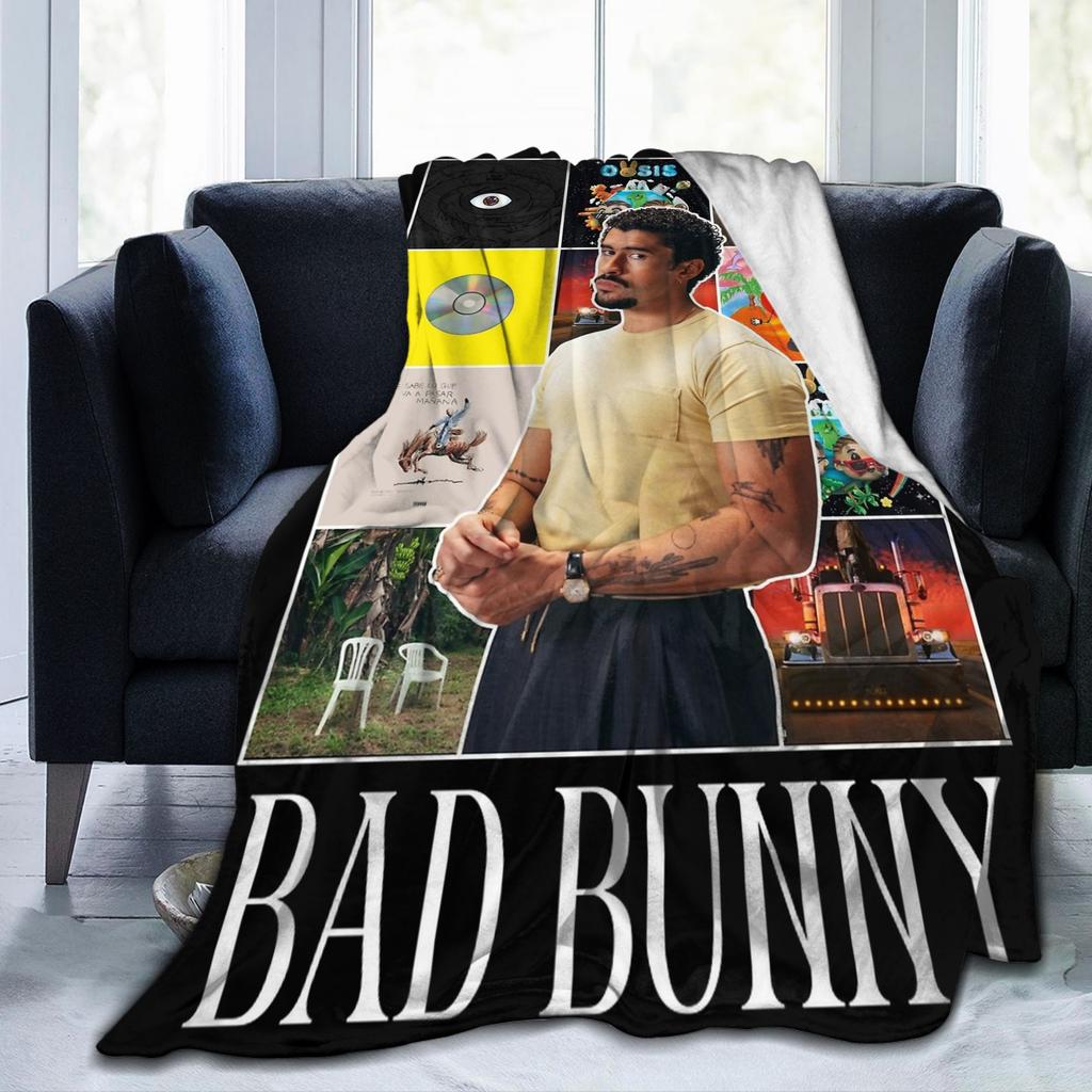 BAD BUNNY TOUR Blankets Coral Fleece Plush Winter Multi-function Lightweight Thin Throw Blankets for Bed Outdoor Bedspread