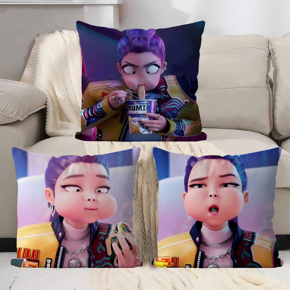 Dämonenjäger Rumi Kissenbezug Schlafzimmer Sofa Dekorative Kissenhülle mit Reißverschluss Weicher Kissenbezug