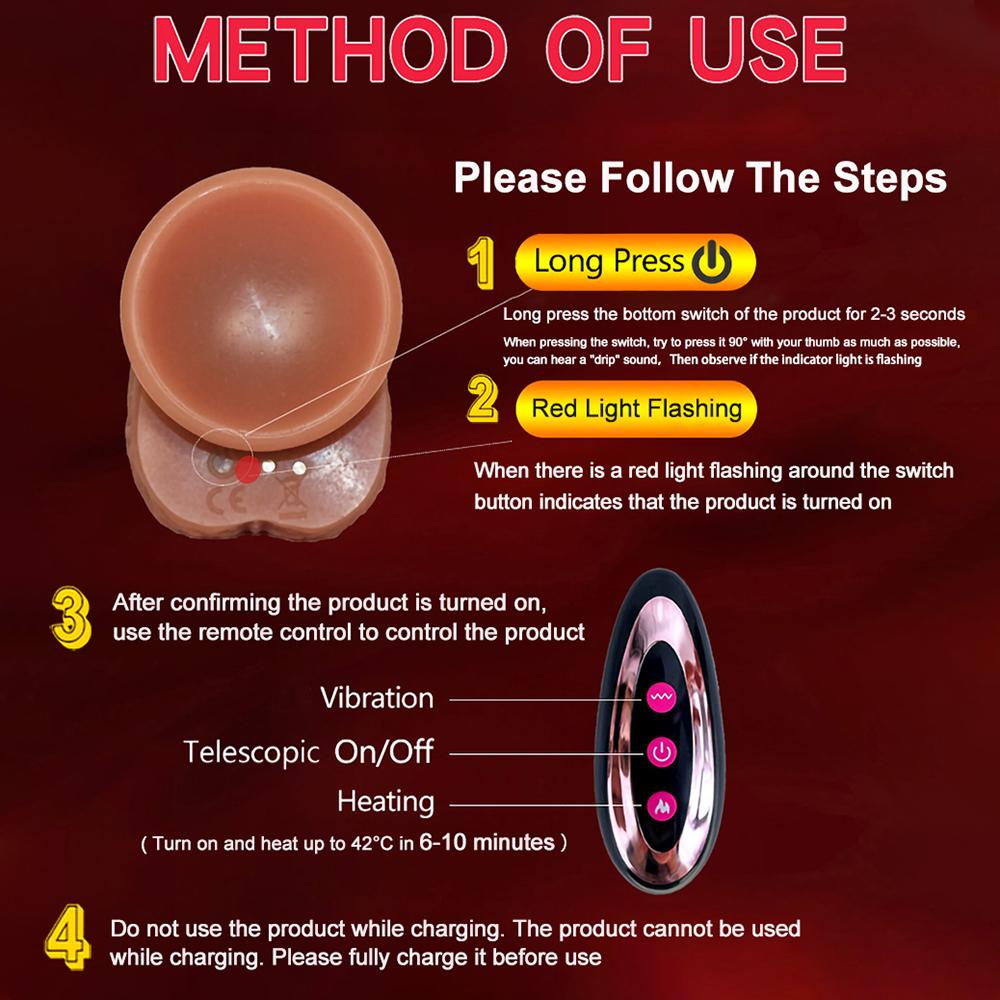 Realistic Dildo Vibrator for Women Sex Toys Heating Big Cock Remote Control Penis Telescopic Vibrators Anal Female Stimulator 18