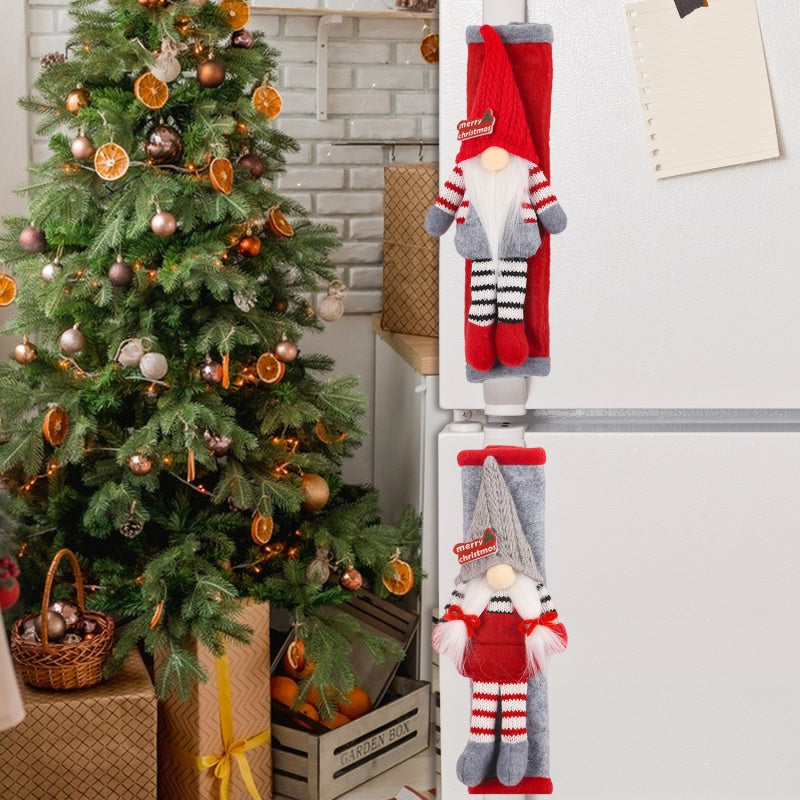 2025 Christmas Refrigerator Door Handle Cover Handle Protector Christmas Home Decorations Kitchen Appliance Decoration Cover
