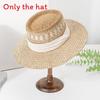 Fashion Woven Straw Hat With Wide Brim And Strap Decoration For Daily Wear