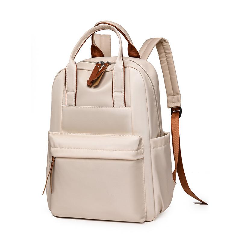 Women's Backpack Simple Casual and Versatile Commuting Backpack Korean Version Large Capacity Solid Color Student School Bag