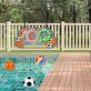 Pool Storage Bag Hanging Poolside Pouch Holder for Noodles Balls Accessories Pool Floats Storage Bag Fence Deck Gym