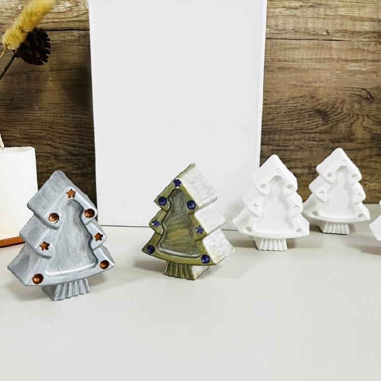 Candle Molds 8 Cavities Christmas Tree Silicone Molds Ornament Baking Molds Handmade Plaster Molds Castings Molds
