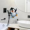 Cartoon Mischievous Penguin Playing In Water Bathroom Decoration Wall Sticker for Interior Design