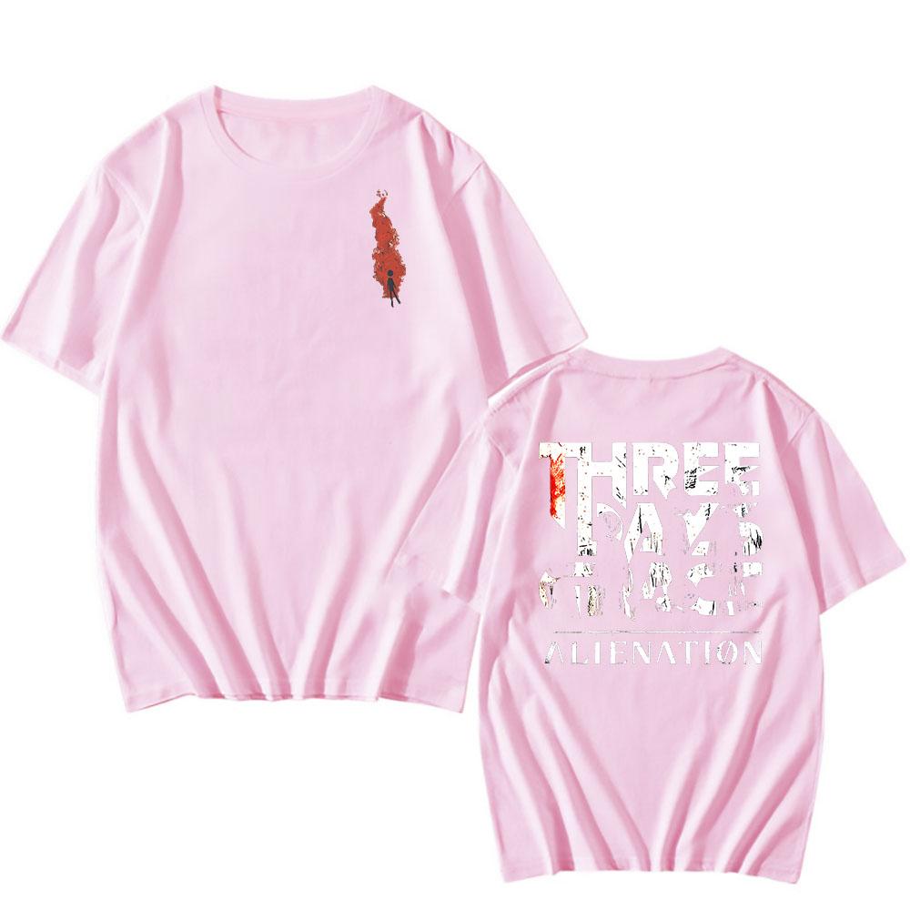 Alienation Album Tee THREE DAYS GRACE Band Printing T-shirt Loose Short Sleeve O-neck Tshirts Hip Hop Unisex Streetwear Men Tops