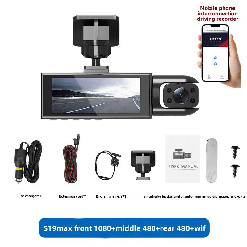 Dual Dash Cam Front and Rear 1080P HD Night Vision WiFi Car DVR with Parking Monitor
