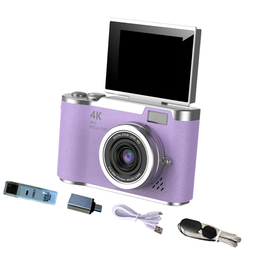48MP Digital Camera with 8x for Beginner Students, Violet Color, Ideal Thanksgiving Day.