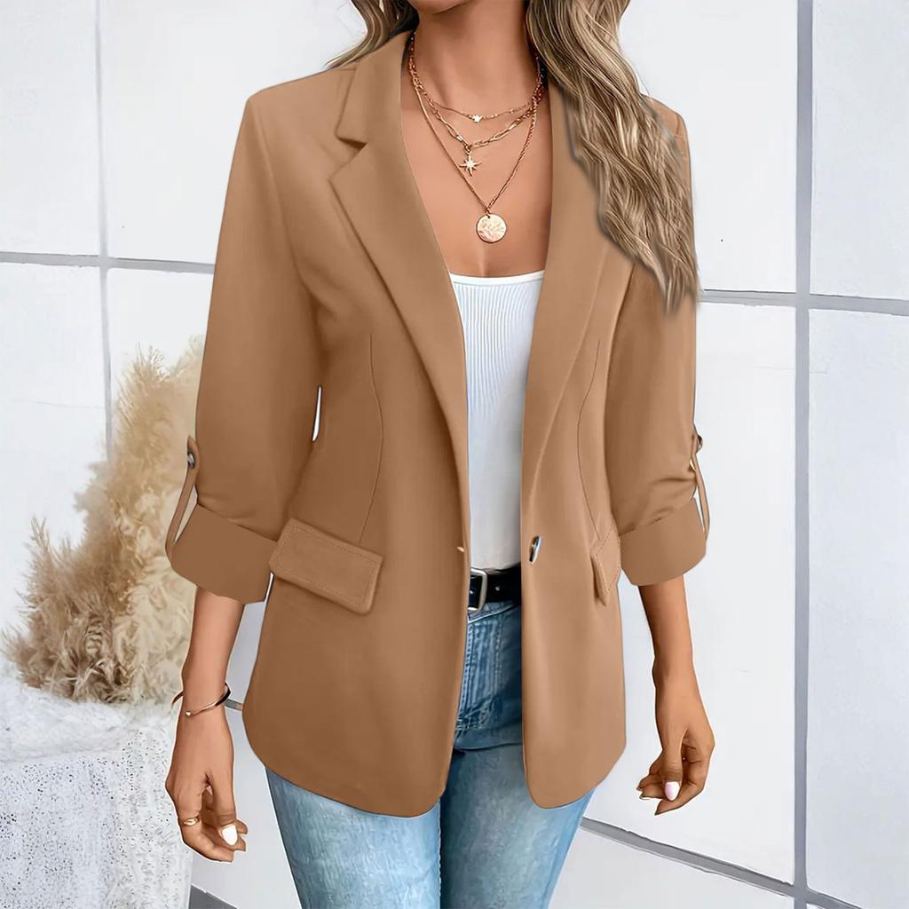 Damen Blazer für die Arbeit Jacken Schick Langarm Business Casual Outfits Arbeitsblazer