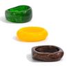 IngeSight.Z 3 Styles Vintage Irregular Geometric Resin Acrylic Bangles Women Punk Chunky Stacked Bracelets Pulseras Jewelry Gift
