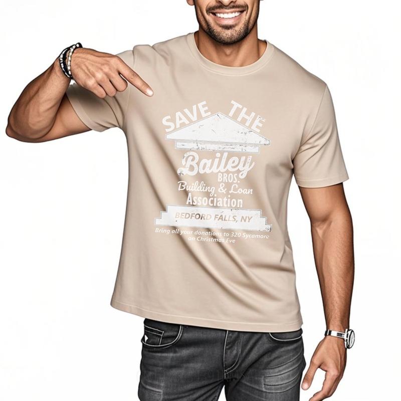 Minimalist Women Summer Tshirt Save The Bailey Bros Building And Loan Association Bedford Falls Ny Short Sleeve Adult O Neck