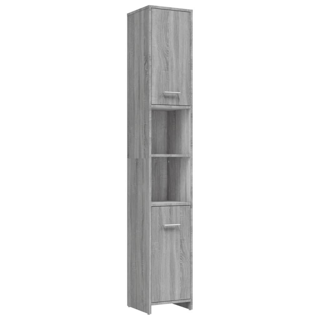 4 Piece Bathroom Furniture Set Grey Sonoma Particleboard