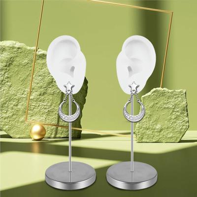 Silicone Ear Model for Piercing Practice and Jewelry Display Realistic Left and Right Human Ear Simulation Ears Replicas