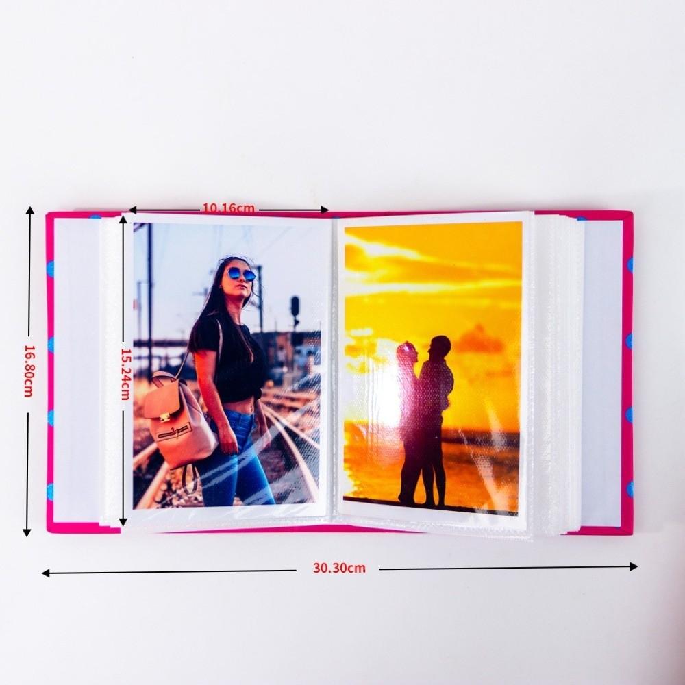 4R 6 Inch 100 Pockets Photo Album Cloth Cover Large Capacity Scrapbook Album Insert Pocket Laminated Photo Storage