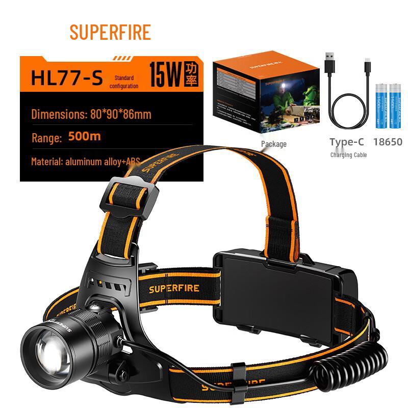 

SupFire HL77-S 15W Yellow Light Rechargeable Headlamp