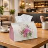 1pc Romantic Botanical Tissue Holder, Pink Rose Arrangement Floral Innovative Home Living Room Organizer, Minimalist Color Tissue Holder, Napkin Dispe