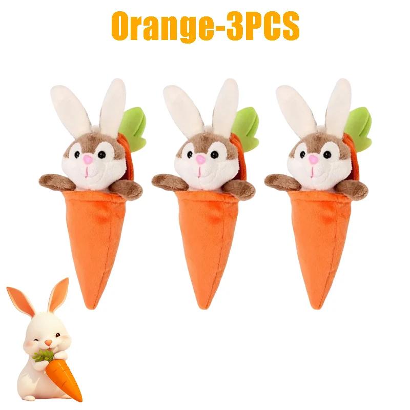 Kawaii Carrot Bunny Stuffed Animal Plush Zip Up Rabbit Hiding in Carrot Keychain Cartoon Animals Plush for Kid Adult Bag Pendant