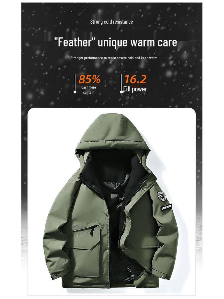 Men's Plus Size Hooded Padded Down Jacket - Fleece Lined, Thick, Warm, and Cold Resistant Winter Coat
