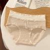 French Style Women Mid Waist Antibacterial Combed Cotton Ladies Panties