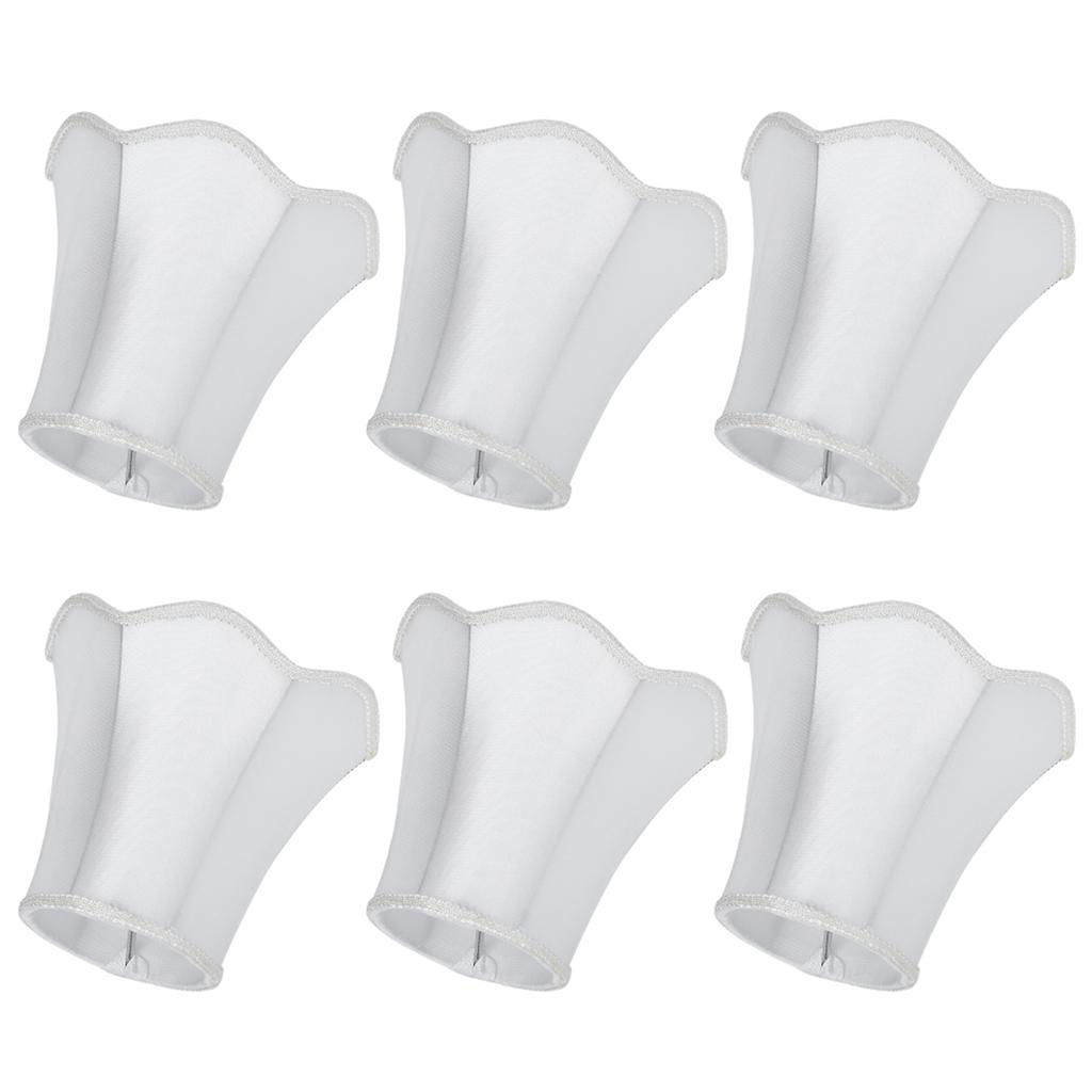 6Pcs European Modern Chandelier Fabric Lampshade Wall Lamp Cover Light Fittings White