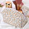 2PCS Cute Travel Toiletry Bag Large Capacity Cotton Makeup Brushes Storage Bag Quilted Makeup Bag with Zips for Women