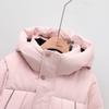 2025 Kids' Fashionable Mid-Length Hooded Down Jacket - Thickened White Duck Down for Girls