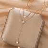 Elegant Minimalist Double-Layer Diamond Tassel Necklace – High-End Titanium Steel Clavicle Chain for Women