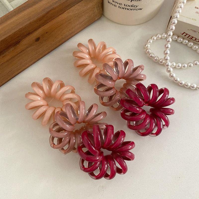 

6 шт./набір Спіральні гумки для волосся Великий розмір Свіжий колір Гумки-скранчі у вигляді телефонного шнура Високоеластична гумка Жіночі аксесуари для волосся