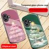 Decorated Christmas Tree For iPhone 17 16 15 14 13 Plus 12 Mini 11 Pro Max XR Xs Max X 7 8 6S 22 20 Elliptical Glass Phone Case