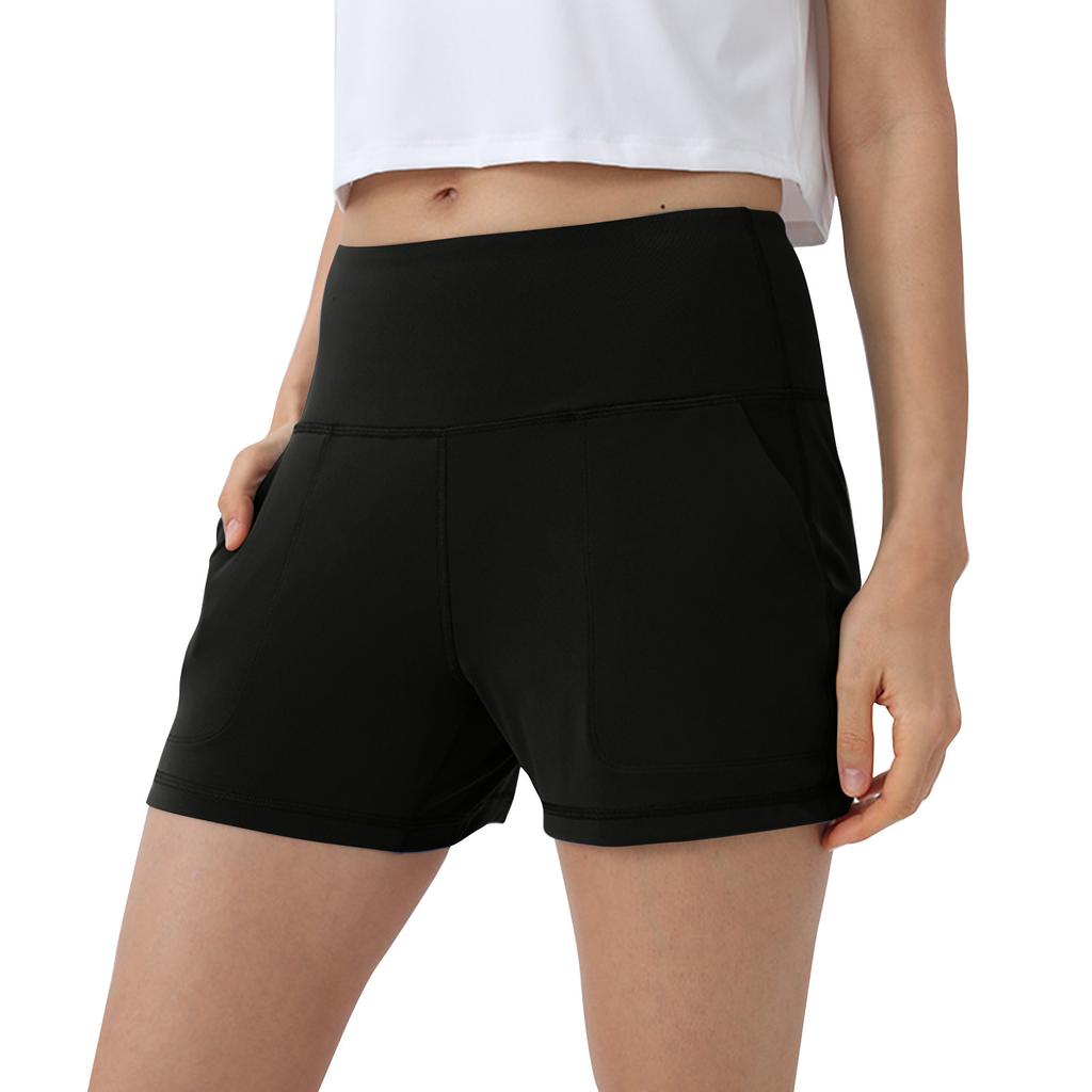 Women's Running Shorts Workout Sport Layer Shorts With Pockets