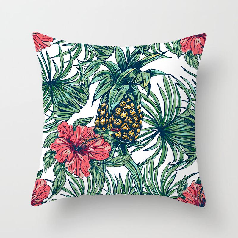 Ins Plant Flower Peach Skin Fleece Pillow Cover Sofa Car Pillow Cushion Cover Lunch Home Furnishing