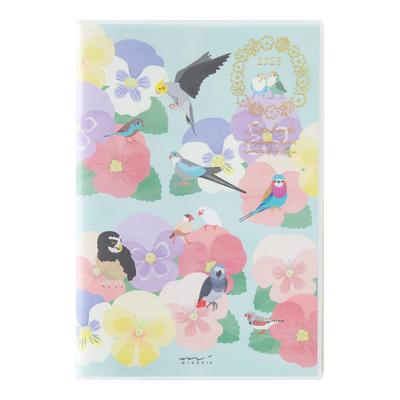 Midori Pocket Diary 2025 B6 Weekly Bird 22311006 January Planner, Pattern, (Starts 2025)