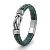 Jewelry Simple Two-color Leather Men's Bracelet Stainless Steel Magnet Buckle Trend Bracelet Creative Accessories