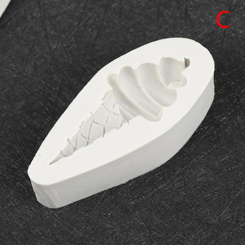 Molde de silicona para tarta de cumpleaños de bebé con forma de cono de helado y dulce de chocolate